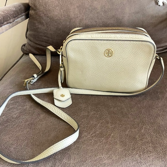 Bags Tory Burch Double Zip Crossbody Beige Poshmark